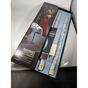 Vintage Pair RONSON Silver Varaflame Gas Candles Original Box Manuals Paperwork